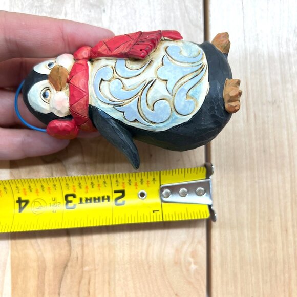 Jim Shore Mini Penguin Figurine With Ear Muffs & Red Scarf - Picture 10 of 10